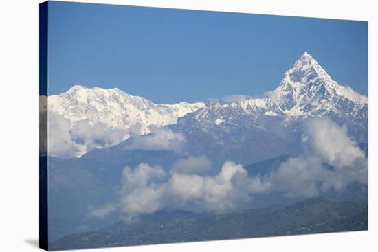 View of Machupuchara, Himalayas, Pokara, Nepal, Asia-Jane Sweeney-Stretched Canvas