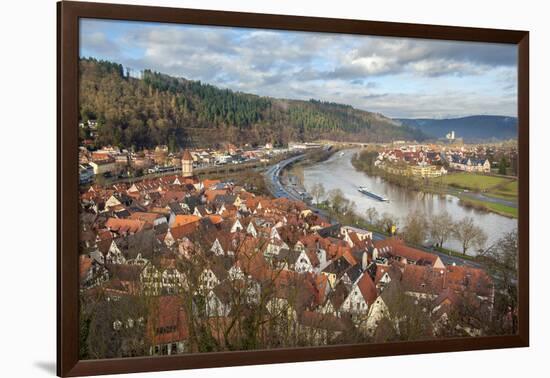 View of Main River and Wertheim, Germany in Winter-Lisa S. Engelbrecht-Framed Photographic Print