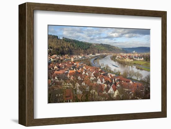 View of Main River and Wertheim, Germany in Winter-Lisa S. Engelbrecht-Framed Photographic Print