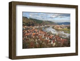 View of Main River and Wertheim, Germany in Winter-Lisa S. Engelbrecht-Framed Photographic Print