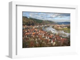 View of Main River and Wertheim, Germany in Winter-Lisa S. Engelbrecht-Framed Photographic Print