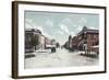 View of Main Street - Davison, MI-Lantern Press-Framed Art Print