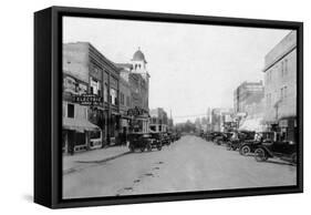 View of Main Street - Nampa, ID-Lantern Press-Framed Stretched Canvas