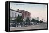 View of Main Street - Scott City, KS-Lantern Press-Framed Stretched Canvas
