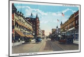 View of Main Street with Model-T Ford Cars - Boise, ID-Lantern Press-Mounted Art Print