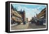 View of Main Street with Model-T Ford Cars - Boise, ID-Lantern Press-Framed Stretched Canvas