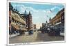 View of Main Street with Model-T Ford Cars - Boise, ID-Lantern Press-Mounted Premium Giclee Print