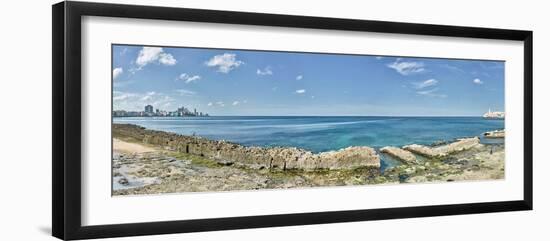 View of Malecon from Vedado to La Punta, Havana, Cuba-null-Framed Photographic Print