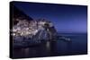 View of Manarola on a Starry Night, La Spezia, Liguria, Northern Italy-null-Stretched Canvas