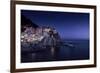 View of Manarola on a Starry Night, La Spezia, Liguria, Northern Italy-null-Framed Photographic Print