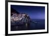 View of Manarola on a Starry Night, La Spezia, Liguria, Northern Italy-null-Framed Photographic Print