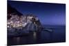 View of Manarola on a Starry Night, La Spezia, Liguria, Northern Italy-null-Mounted Photographic Print