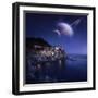 View of Manarola on a Starry Night with Planets, Northern Italy-null-Framed Photographic Print
