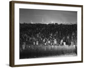 View of Manhattan above Queens Cemetery-null-Framed Photographic Print