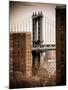 View of Manhattan Bridge in Winter-Philippe Hugonnard-Mounted Photographic Print