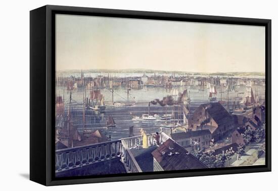 View of Manhattan from Brooklyn, 1837-null-Framed Stretched Canvas