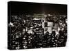 View of Manhattan Illuminated at Night-null-Stretched Canvas