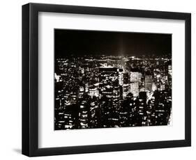 View of Manhattan Illuminated at Night-null-Framed Photographic Print