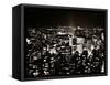 View of Manhattan Illuminated at Night-null-Framed Stretched Canvas