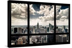 View of Manhattan, New York from Window-Steve Kelley-Stretched Canvas