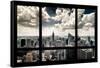 View of Manhattan, New York from Window-Steve Kelley-Framed Stretched Canvas