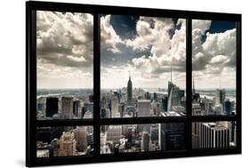 View of Manhattan, New York from Window-Steve Kelley-Stretched Canvas