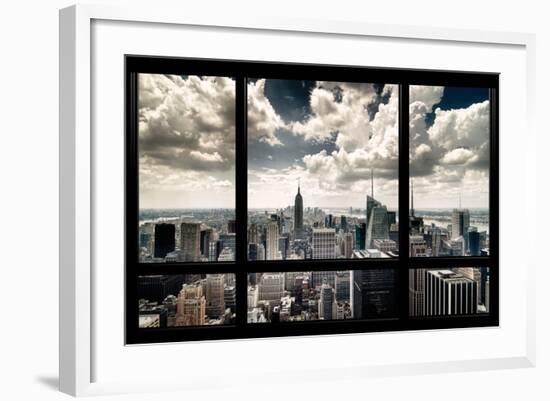 View of Manhattan, New York from Window-Steve Kelley-Framed Photographic Print