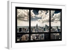 View of Manhattan, New York from Window-Steve Kelley-Framed Photographic Print