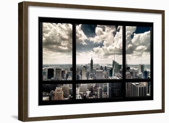 View of Manhattan, New York from Window-Steve Kelley-Framed Photographic Print