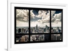 View of Manhattan, New York from Window-Steve Kelley-Framed Photographic Print