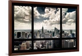 View of Manhattan, New York from Window-Steve Kelley-Framed Photographic Print