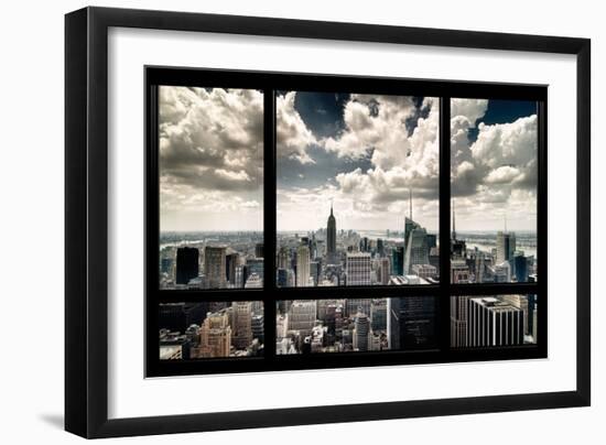 View of Manhattan, New York from Window-Steve Kelley-Framed Photographic Print