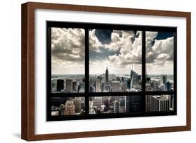 View of Manhattan, New York from Window-Steve Kelley-Framed Photographic Print