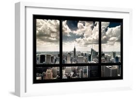 View of Manhattan, New York from Window-Steve Kelley-Framed Photographic Print