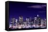 View of Manhattan Skyline from Brooklyn at Night, New York City-Zigi-Framed Stretched Canvas
