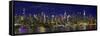 View of Manhattan skyline, New York City, New York State, USA-Panoramic Images-Framed Stretched Canvas