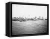 View of Manhattan Skyline-null-Framed Stretched Canvas