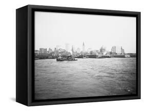 View of Manhattan Skyline-null-Framed Stretched Canvas