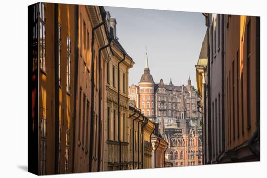 View of Mariaberget from historic Gamla Stan in Stockholm, Sweden, Scandinavia, Europe-Jon Reaves-Stretched Canvas