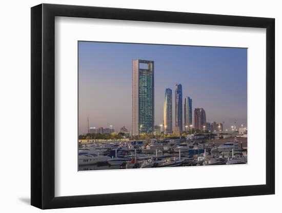 View of Marina and City Skyline, Abu Dhabi, United Arab Emirates, Middle East-Jane Sweeney-Framed Photographic Print