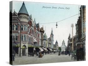 View of Mariposa Street - Fresno, CA-Lantern Press-Stretched Canvas