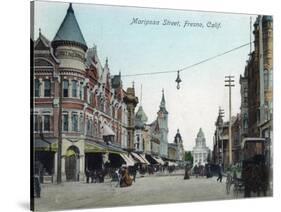 View of Mariposa Street - Fresno, CA-Lantern Press-Stretched Canvas