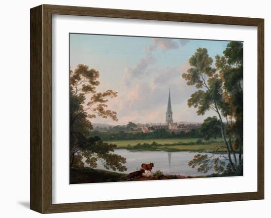 View of Masham and the River Ure at Masham, 1816-Julius Caesar Ibbetson-Framed Giclee Print