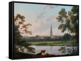 View of Masham and the River Ure at Masham, 1816-Julius Caesar Ibbetson-Framed Stretched Canvas