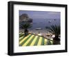 View of Mazzaro Beach from Restaurant, Taormina, Sicily, Italy-Connie Ricca-Framed Photographic Print