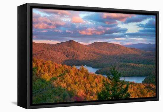 View of McKenzie Pond from Mount Baker, Adirondack Mountains State Park, New York State, USA-null-Framed Stretched Canvas