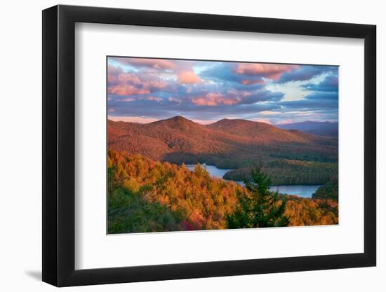View of McKenzie Pond from Mount Baker, Adirondack Mountains State Park, New York State, USA-null-Framed Photographic Print