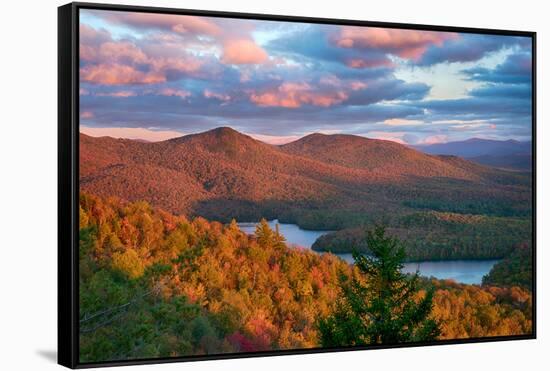 View of McKenzie Pond from Mount Baker, Adirondack Mountains State Park, New York State, USA-null-Framed Stretched Canvas