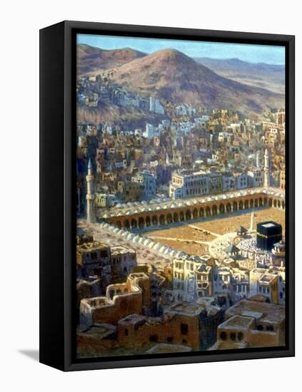 View of Mecca, from La Vie De Mohammed, Prophete D'Allah, C1880-C1920-Etienne Dinet-Framed Stretched Canvas