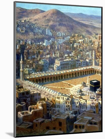 View of Mecca, from La Vie De Mohammed, Prophete D'Allah, C1880-C1920-Etienne Dinet-Mounted Giclee Print